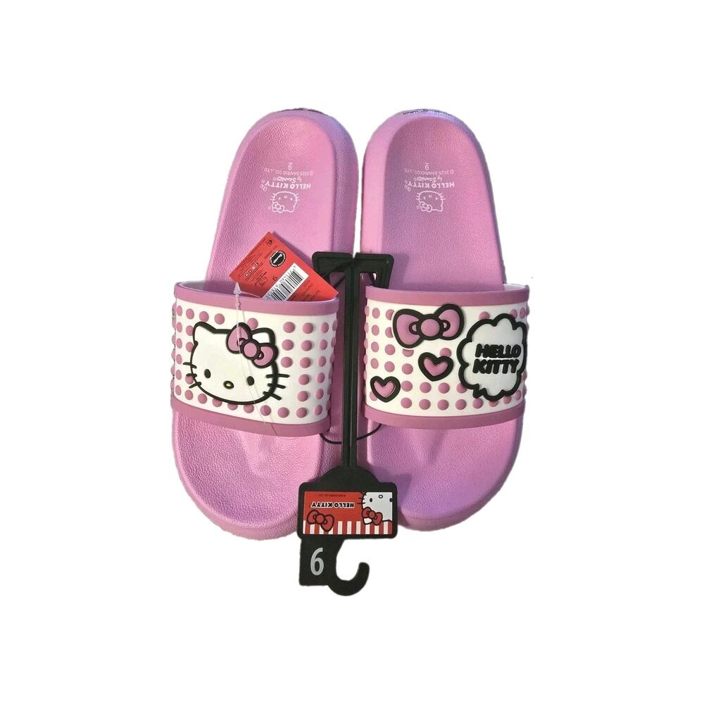 Brand-New Sanrio Hello Kitty Womens Sandals Slides/Slip-ons Size 9 Pink/White
